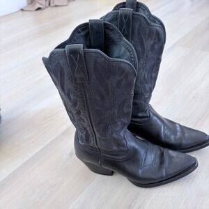 Twisted X Womens Black Leather Western Cowboy Boots WWT0003 Pointed Toe Size 7 C